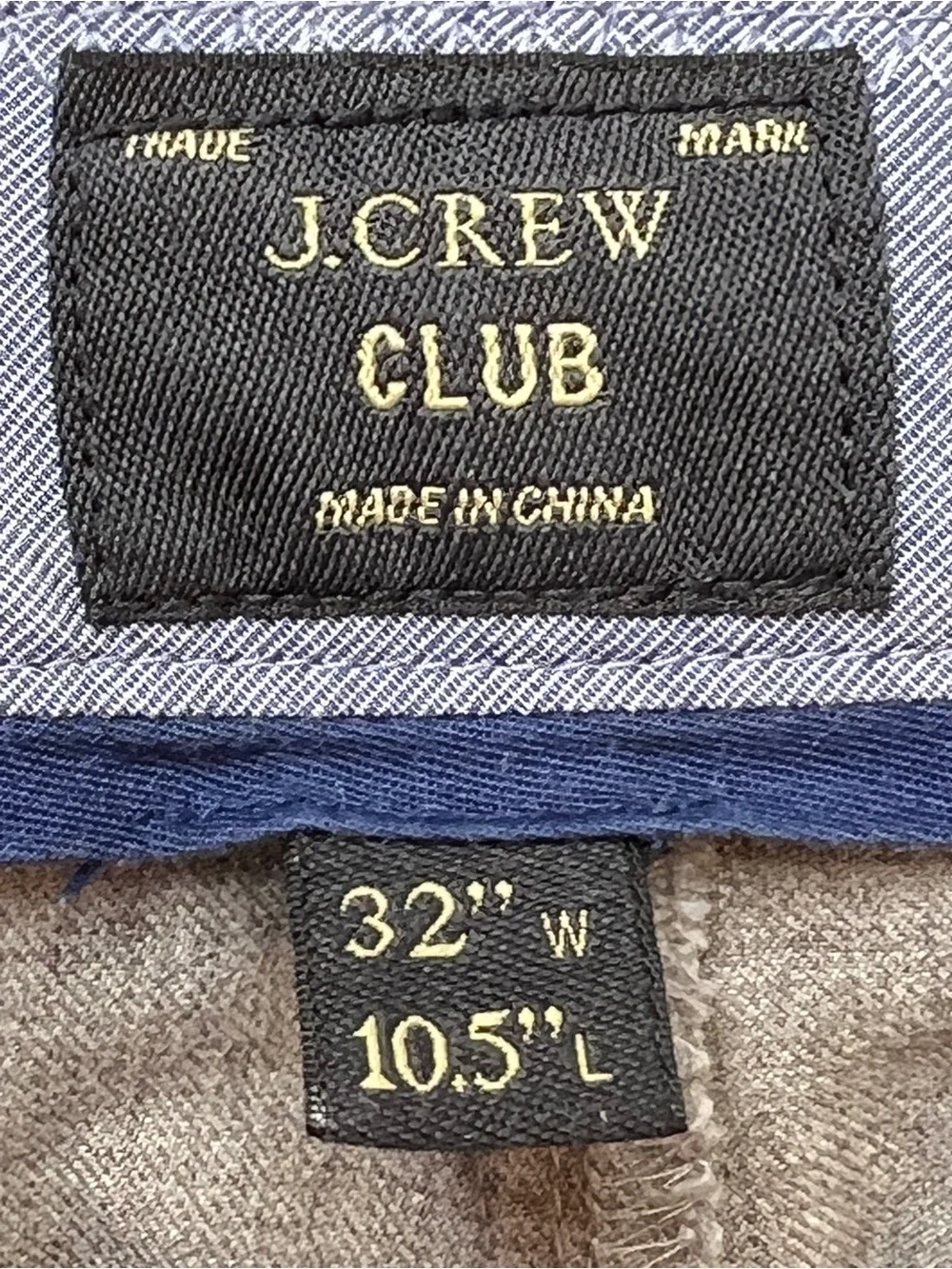 J. Crew Gray 100% Cotton Club Shorts Mens Size 32